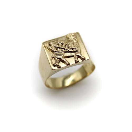 Bague 68 Chevalière vintage en or 18k Lamassu 58 Facettes A2001U