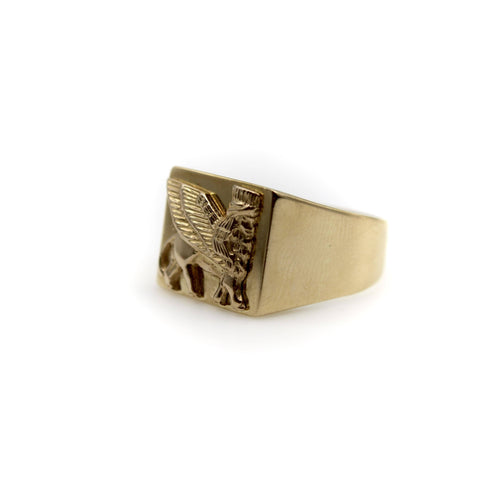 Bague 68 Chevalière vintage en or 18k Lamassu 58 Facettes A2001U