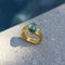 Bague Bague martelée à la main en or 22 carats avec tourmaline bleu-vert 58 Facettes A2002C