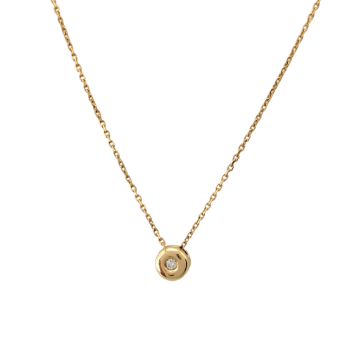 Collier Collier solitaire en or jaune 18 carats et diamant 58 Facettes 34627