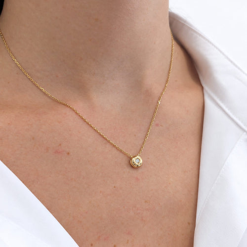 Collier Collier solitaire en or jaune 18 carats et diamant 58 Facettes 34627