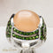 Bague 54 Boucheron - Bague en or blanc 18 carats quartz œil-de-chat et grenats démantoïdes 58 Facettes 2401