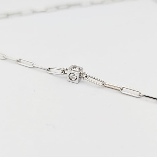 Collier Dinh Van Le Cube Diamant - Collier en or blanc 18 carats et diamant 58 Facettes 33777