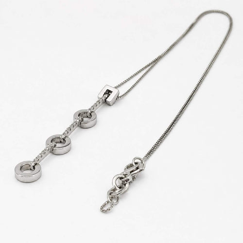Collier Collier pendentif géométrique en or blanc et diamants 58 Facettes 33681