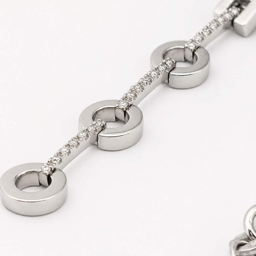 Collier Collier pendentif géométrique en or blanc et diamants 58 Facettes 33681