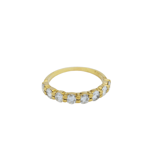 Bague 54 Demi-alliance - Bague en or jaune 18 carats et diamants 58 Facettes 31186