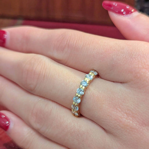 Bague 54 Demi-alliance - Bague en or jaune 18 carats et diamants 58 Facettes 31186