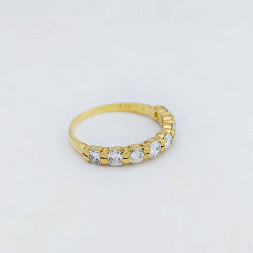 Bague 54 Demi-alliance - Bague en or jaune 18 carats et diamants 58 Facettes 31186