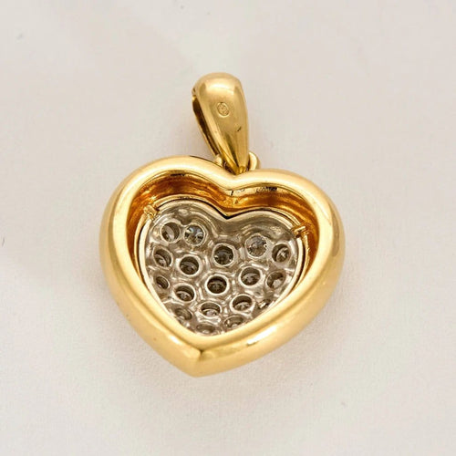 Pendentif Pendentif cœur en or jaune et gris et diamants 58 Facettes ROM1186