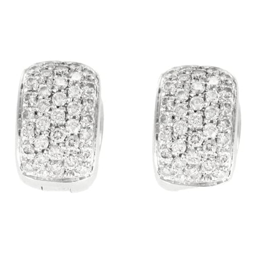 Boucles d'oreilles Boucles d'oreilles en or blanc 18 carats et diamants 0,45 ct 58 Facettes GU192