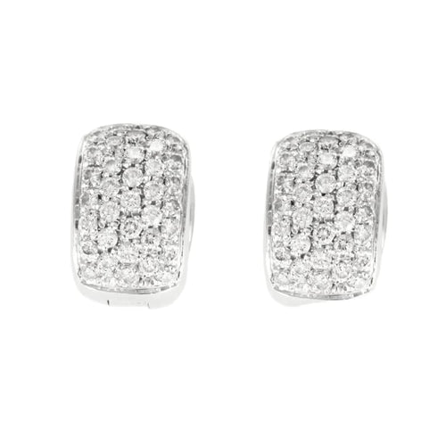 Boucles d'oreilles Boucles d'oreilles en or blanc 18 carats et diamants 0,45 ct 58 Facettes GU192
