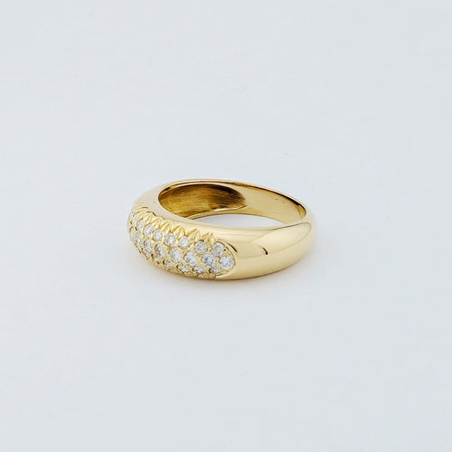 Bague 53 Bague en or jaune 18 carats et diamants 58 Facettes 33704
