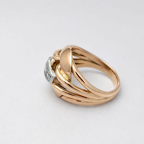 Bague 55 Bague en or rose et or blanc avec diamants 58 Facettes 32642