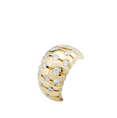 Bague 56 Bague large en or jaune 18 carats et diamants 58 Facettes 34524