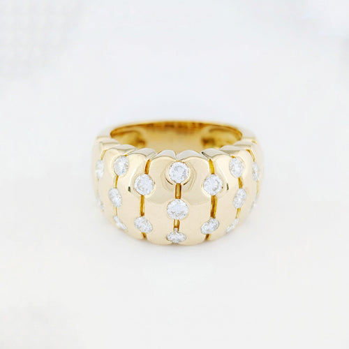 Bague 56 Bague large en or jaune 18 carats et diamants 58 Facettes 34524