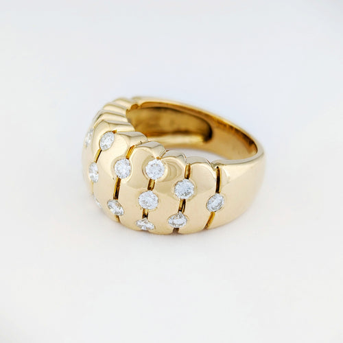 Bague 56 Bague large en or jaune 18 carats et diamants 58 Facettes 34524
