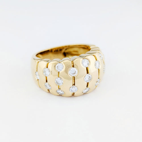 Bague 56 Bague large en or jaune 18 carats et diamants 58 Facettes 34524
