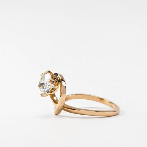 Bague 53 Bague solitaire en or jaune 18 carats et diamant 58 Facettes 33781