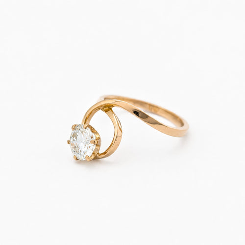 Bague 53 Bague solitaire en or jaune 18 carats et diamant 58 Facettes 33781