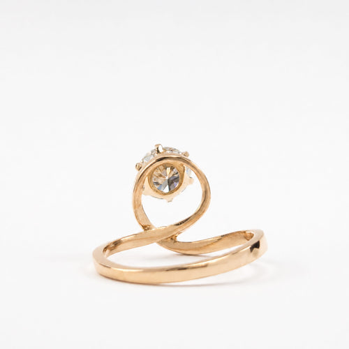 Bague 53 Bague solitaire en or jaune 18 carats et diamant 58 Facettes 33781