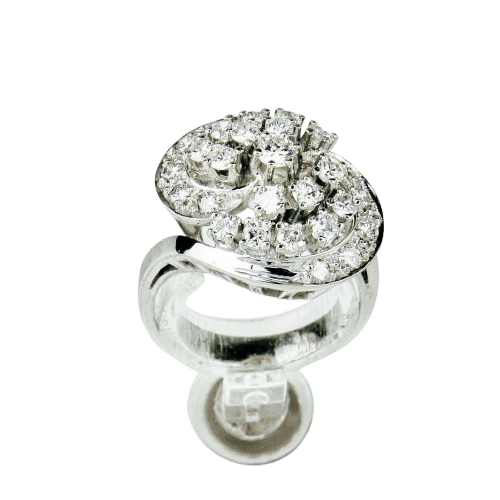 Bague 50 Bague en or blanc 14 carats avec diamants 58 Facettes 2319