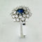 Bague 56.5 Bague en or blanc 14K avec saphir et diamants 58 Facettes 2189