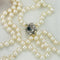 Collier Perlenkette - Collier 2 rangs en or blanc, diamants et saphir 58 Facettes 2029