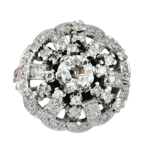 Bague 59 Platinring - Bague en platine diamants 58 Facettes 1841