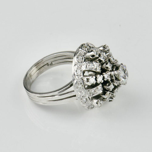 Bague 59 Platinring - Bague en platine diamants 58 Facettes 1841