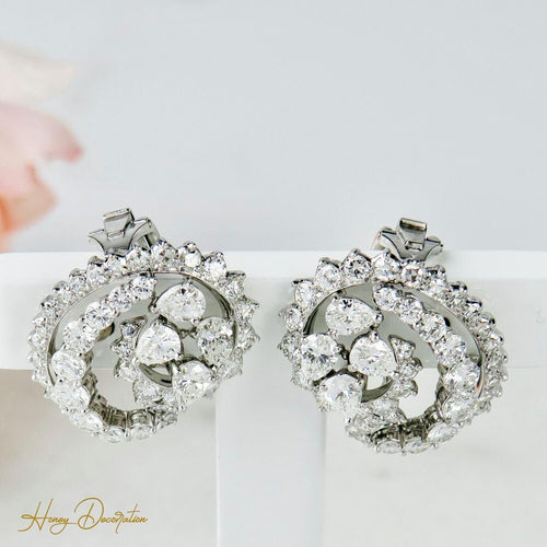 Boucles d'oreilles Ohrrings clips en platine et diamants 58 Facettes 1843