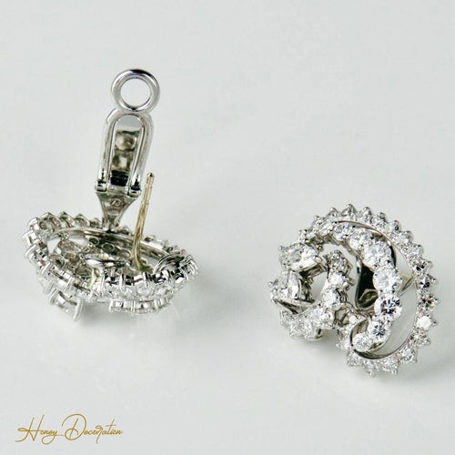 Boucles d'oreilles Ohrrings clips en platine et diamants 58 Facettes 1843
