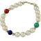Bracelet Armband en perles, or 14 carats et pierres fines 58 Facettes 2306