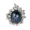 Bague 53.5 Bague en or blanc avec saphir et diamants 58 Facettes 1864