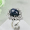 Bague 53.5 Bague en or blanc avec saphir et diamants 58 Facettes 1864
