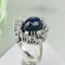 Bague 53.5 Bague en or blanc avec saphir et diamants 58 Facettes 1864