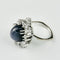 Bague 53.5 Bague en or blanc avec saphir et diamants 58 Facettes 1864