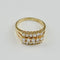 Bague 56 Bague cocktail en or jaune 750 pavée de trois rangées de diamants 58 Facettes 1828