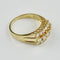 Bague 56 Bague cocktail en or jaune 750 pavée de trois rangées de diamants 58 Facettes 1828