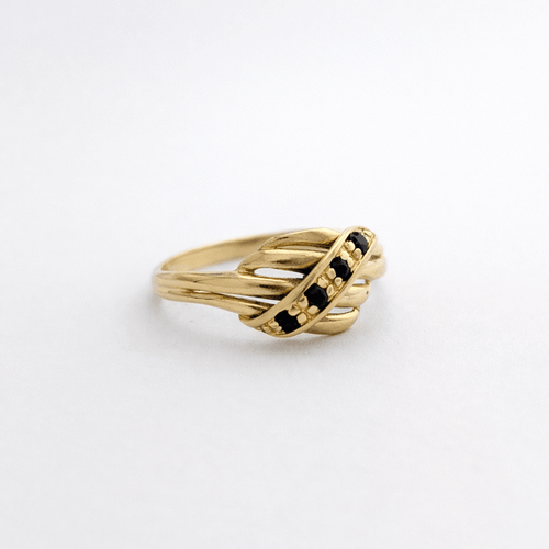 Bague 53 Bague entrelacs en or jaune 18 carats et saphirs bleus 58 Facettes 34677