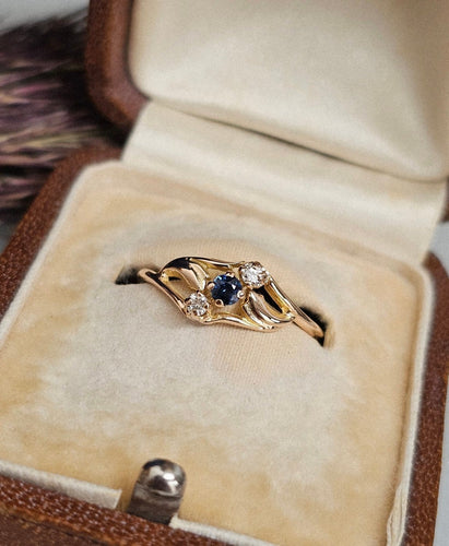 Bague 52 Bague saphir et diamants en or rose 18 carats 58 Facettes 470