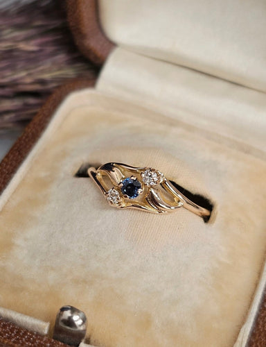 Bague 52 Bague saphir et diamants en or rose 18 carats 58 Facettes 470