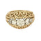 Bague 50 Bague dôme ajourée en or jaune et gris 18K, diamants 58 Facettes CHAL0552