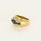 Bague 50 Bague jonc en or jaune 18K avec saphir 0,90 ct et diamants 58 Facettes REU1222