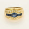 Bague 50 Bague jonc en or jaune 18K avec saphir 0,90 ct et diamants 58 Facettes REU1222