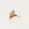 Bague 51 Bague aigrette en or jaune 14K avec diamants et rubis 58 Facettes LAV1715