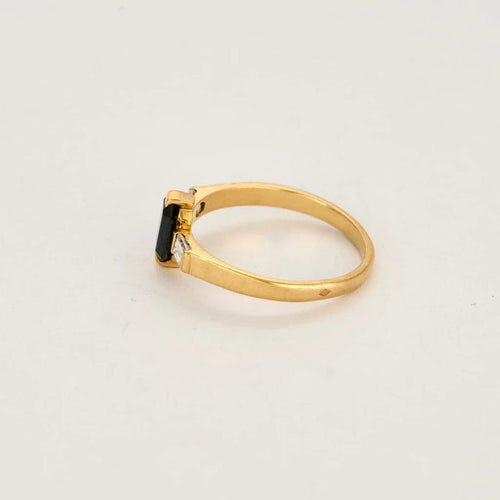 Bague 53.5 Bague en or jaune 18K avec saphir 0,75 ct et diamants 58 Facettes DRE1557