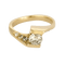 Bague 52 Bague asymétrique solitaire en or jaune 18K et diamants 0,60 ct 58 Facettes DRE1847