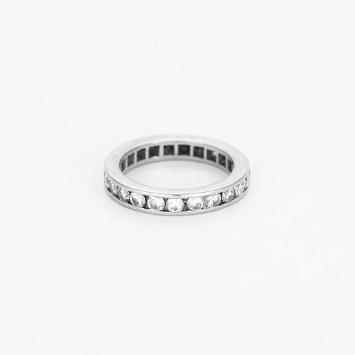 Bague 51 Alliance Américaine or blanc et diamants 58 Facettes GU185