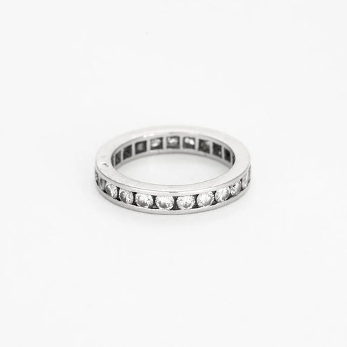 Bague 51 Alliance Américaine or blanc et diamants 58 Facettes GU185