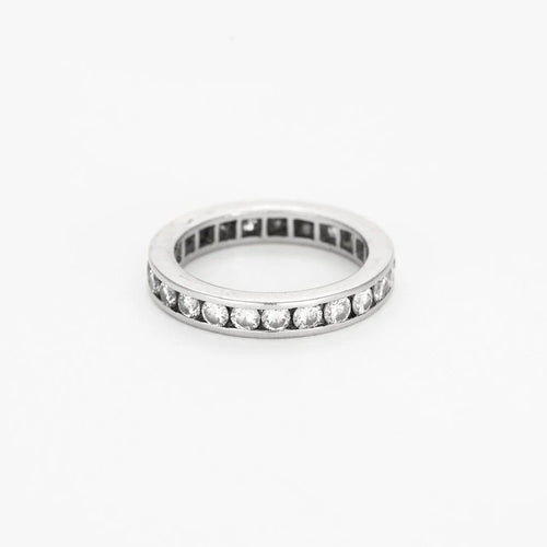 Bague 51 Alliance Américaine or blanc et diamants 58 Facettes GU185